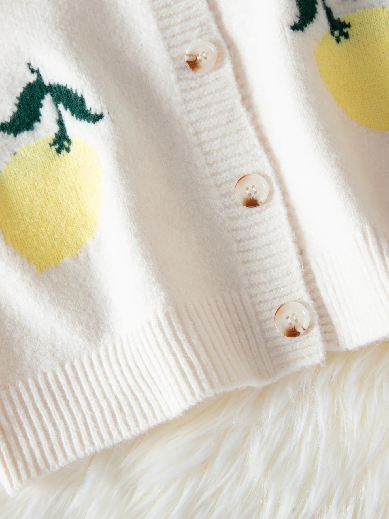 Lemon Button-Up Long Sleeve Cardigan - Fashorio