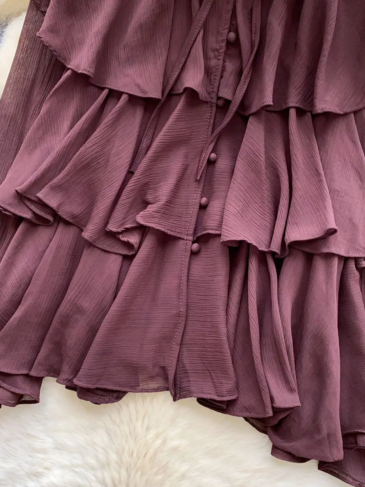 ruffle tiered chiffon blouse styled look