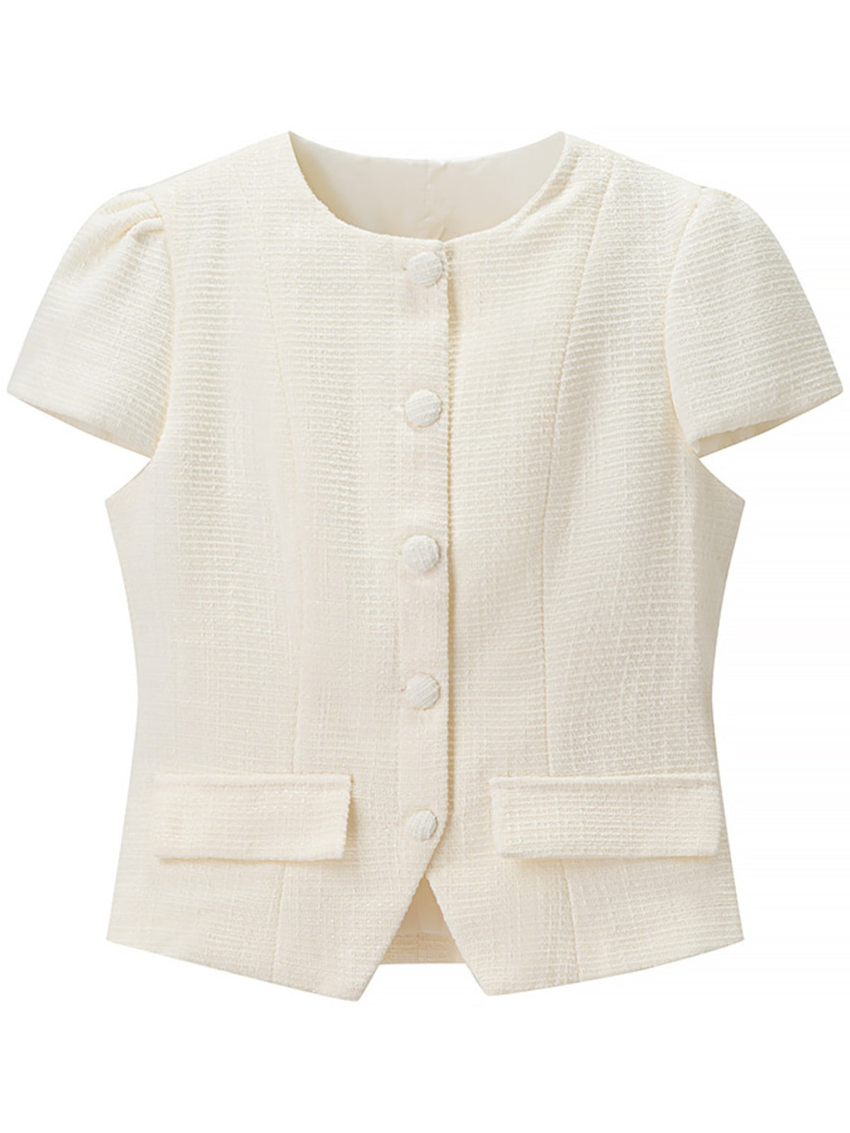 Cream button up set coordinated outfit