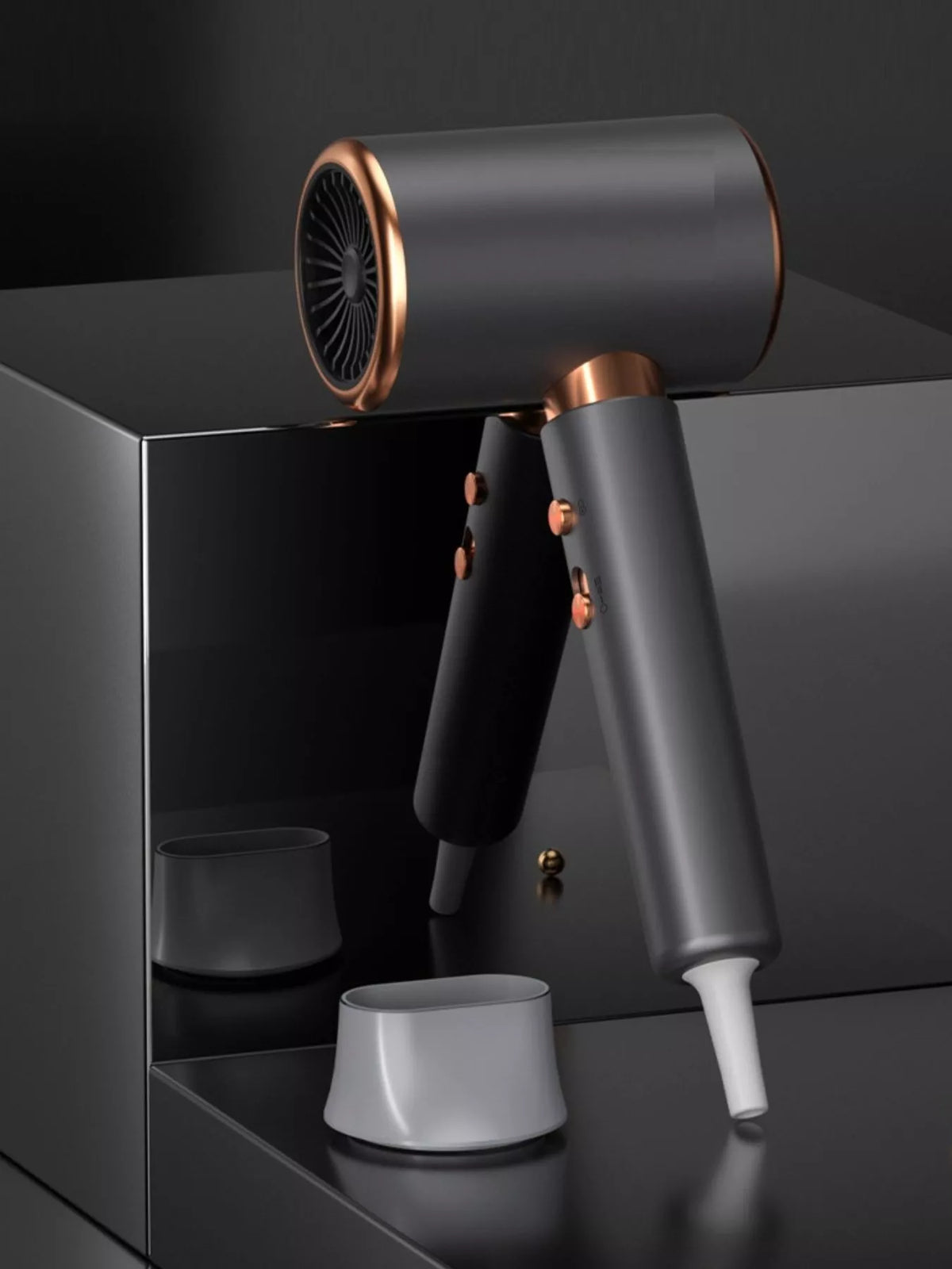 Hair dryer with blue light detail