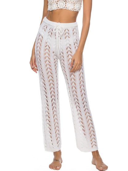 Cutout Drawstring High Waist Swim Pants - Fashorio