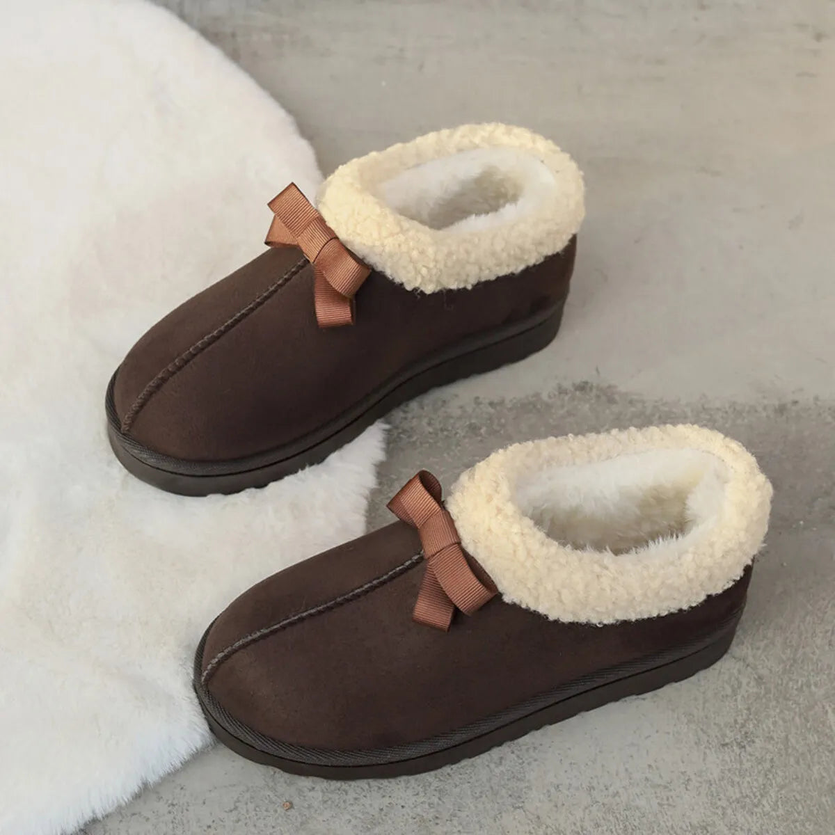 Cozy Winter Ankle Boots with Fleece Lining - Fashorio