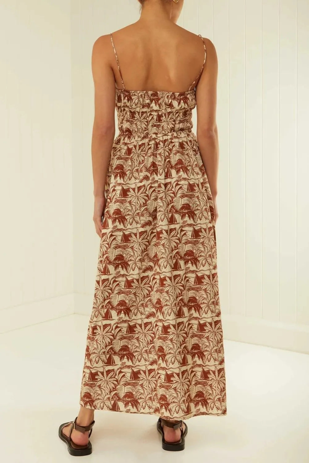 Printed cami dress back view