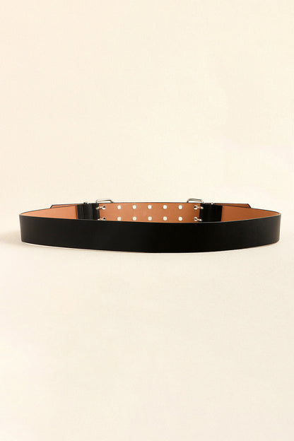 PU Leather Two Row Eyelet Belt - Fashorio