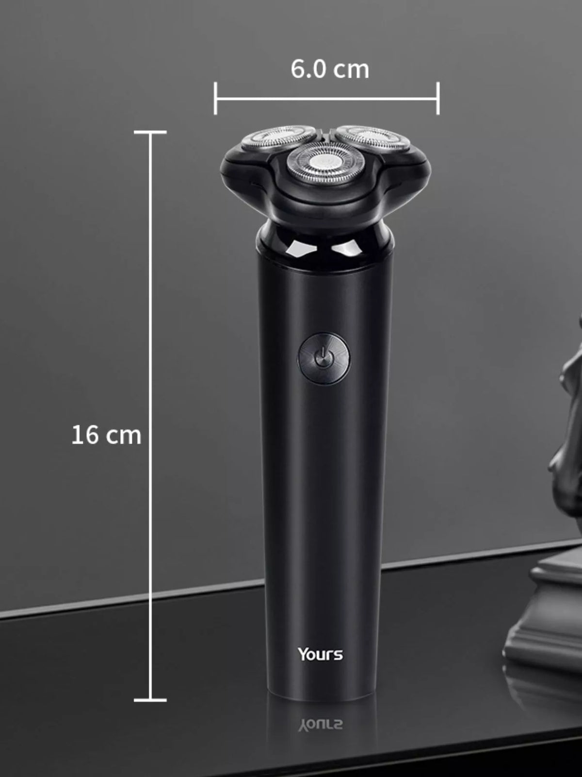Rotary electric shaver black finish