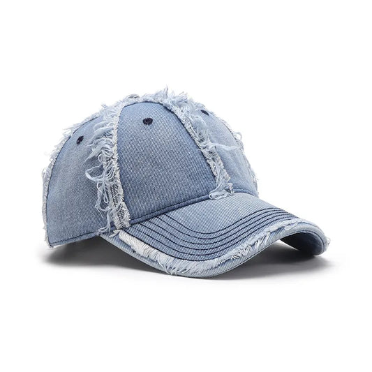 Raw Hem Cotton Baseball Cap Light One Size - Fashorio