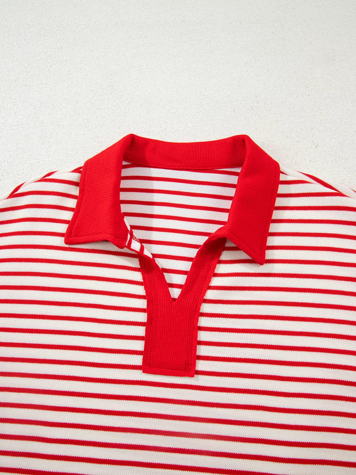 Stripe Drop Shoulder Pullover and Skort Two Piece Set, view 8