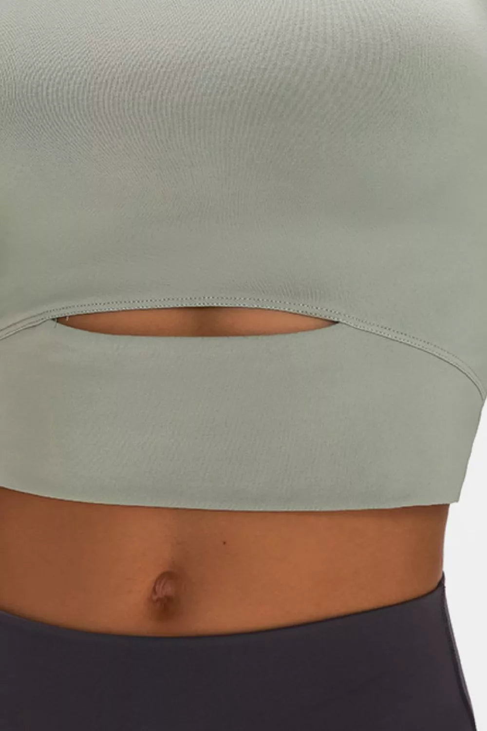 long sleeve cropped active top full length view