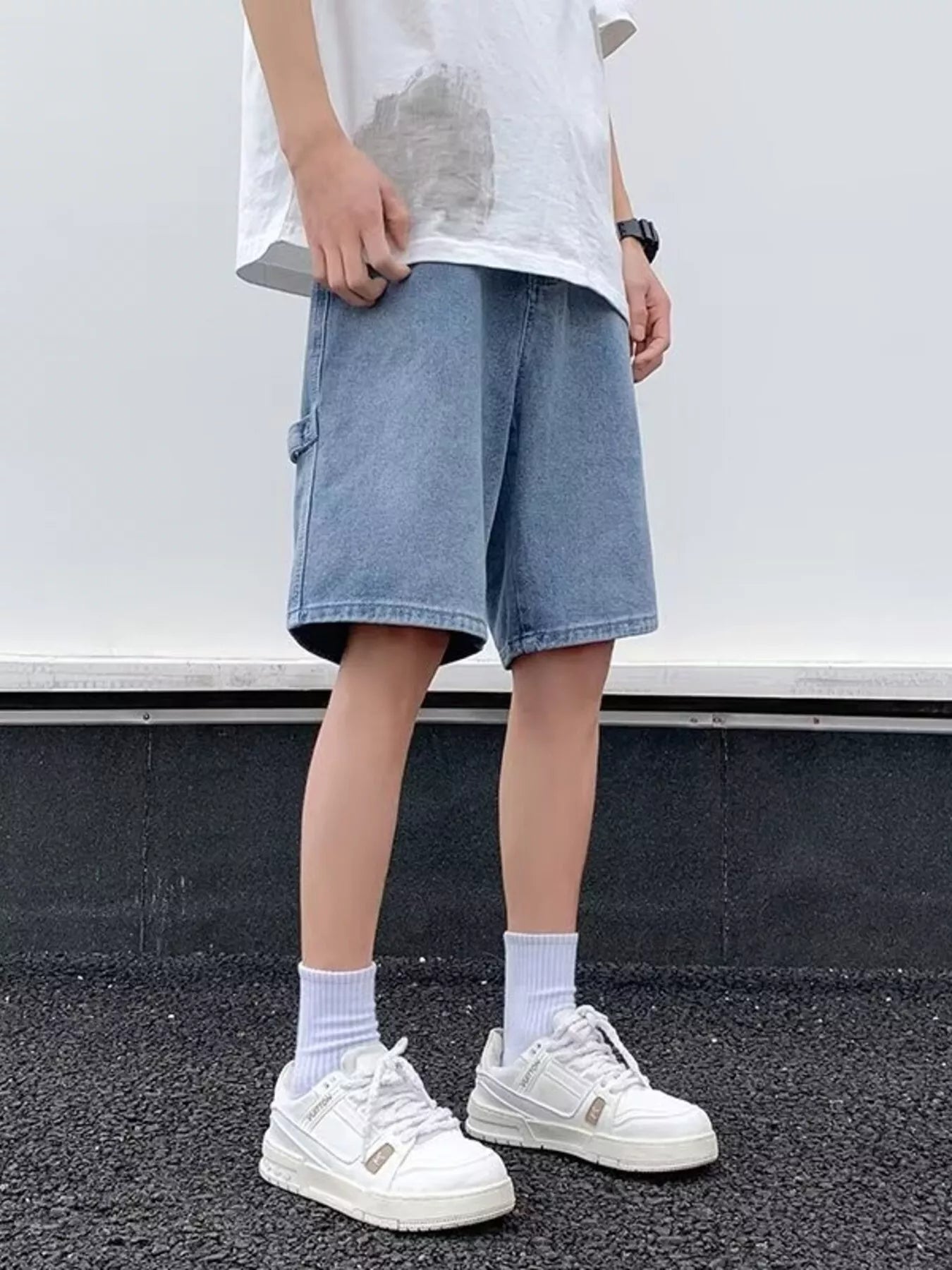 Men's Full Size Relaxed Fit Denim Shorts Plus Size - Fashorio