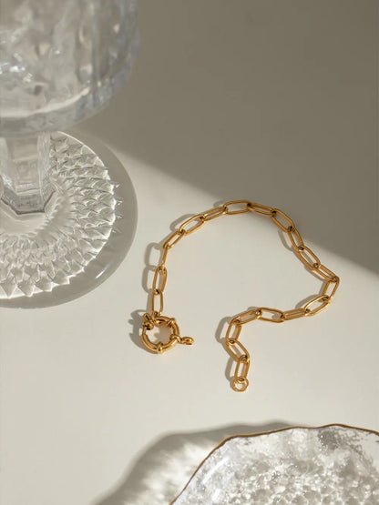18K Gold-Plated Stainless Steel Chain Bracelet - Fashorio