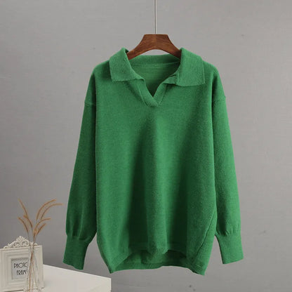 Johnny Collar Long Sleeve Top and Pants Sweater Set - Fashorio