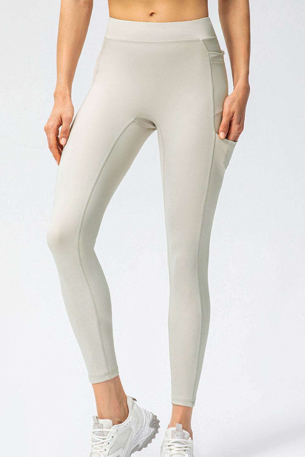 Slim fit workout pants on model