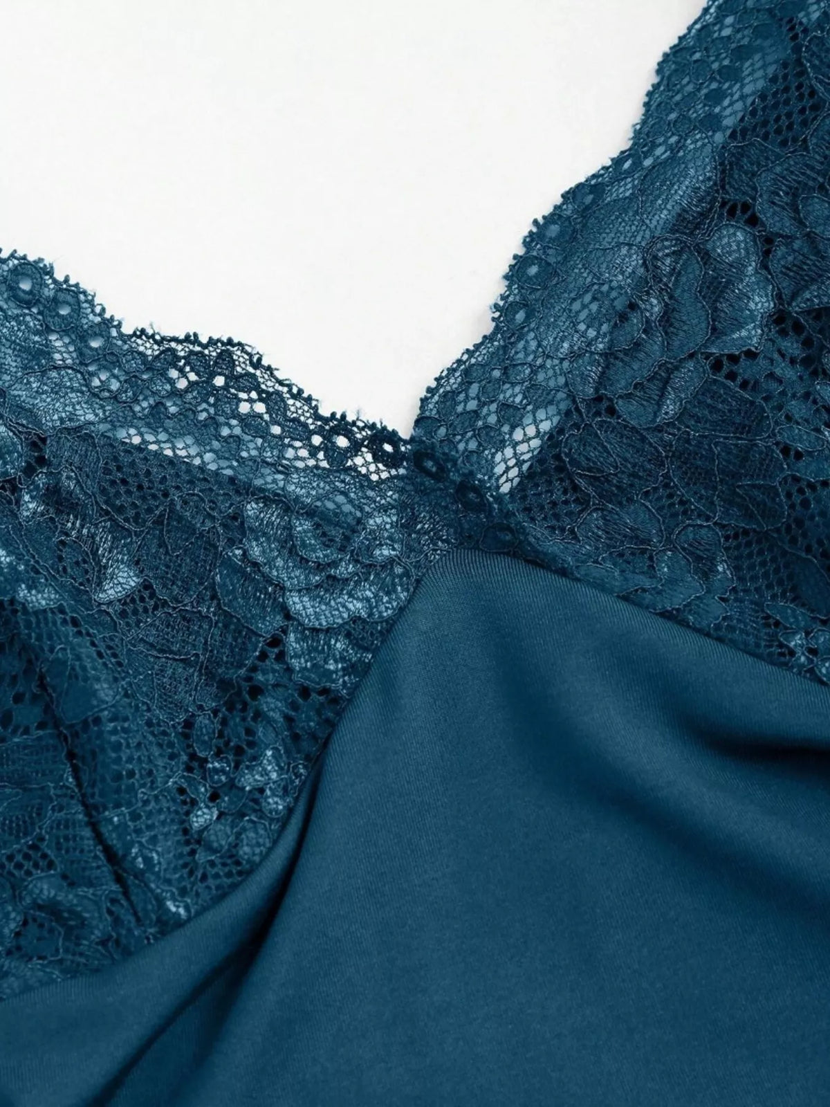Full length styling view of the lace trim mermaid dress