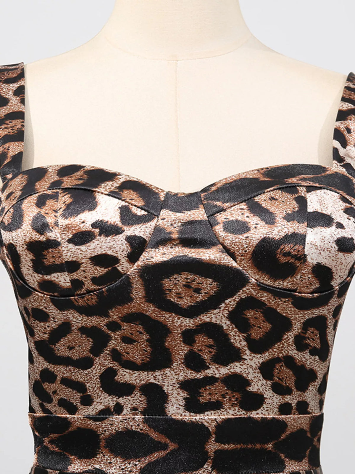Leopard print bodycon midi dress full length view