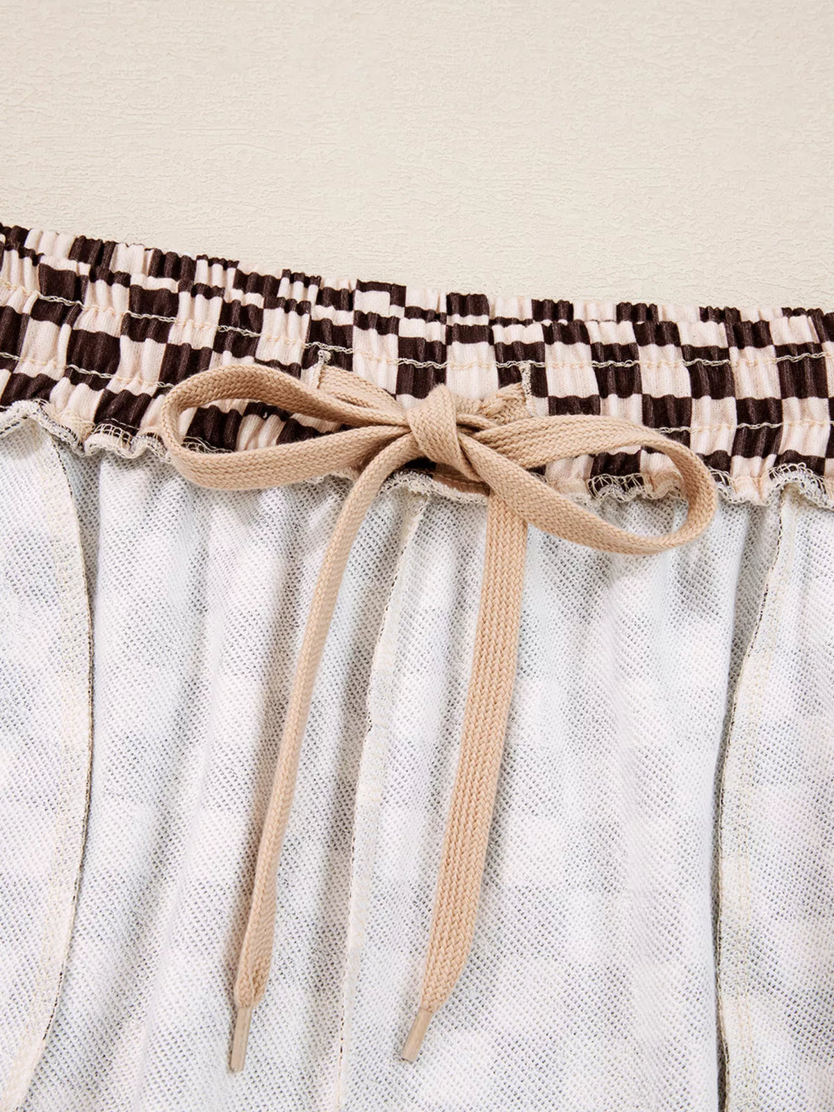 Checkered Drawstring Hoodie and Pants Set view 11