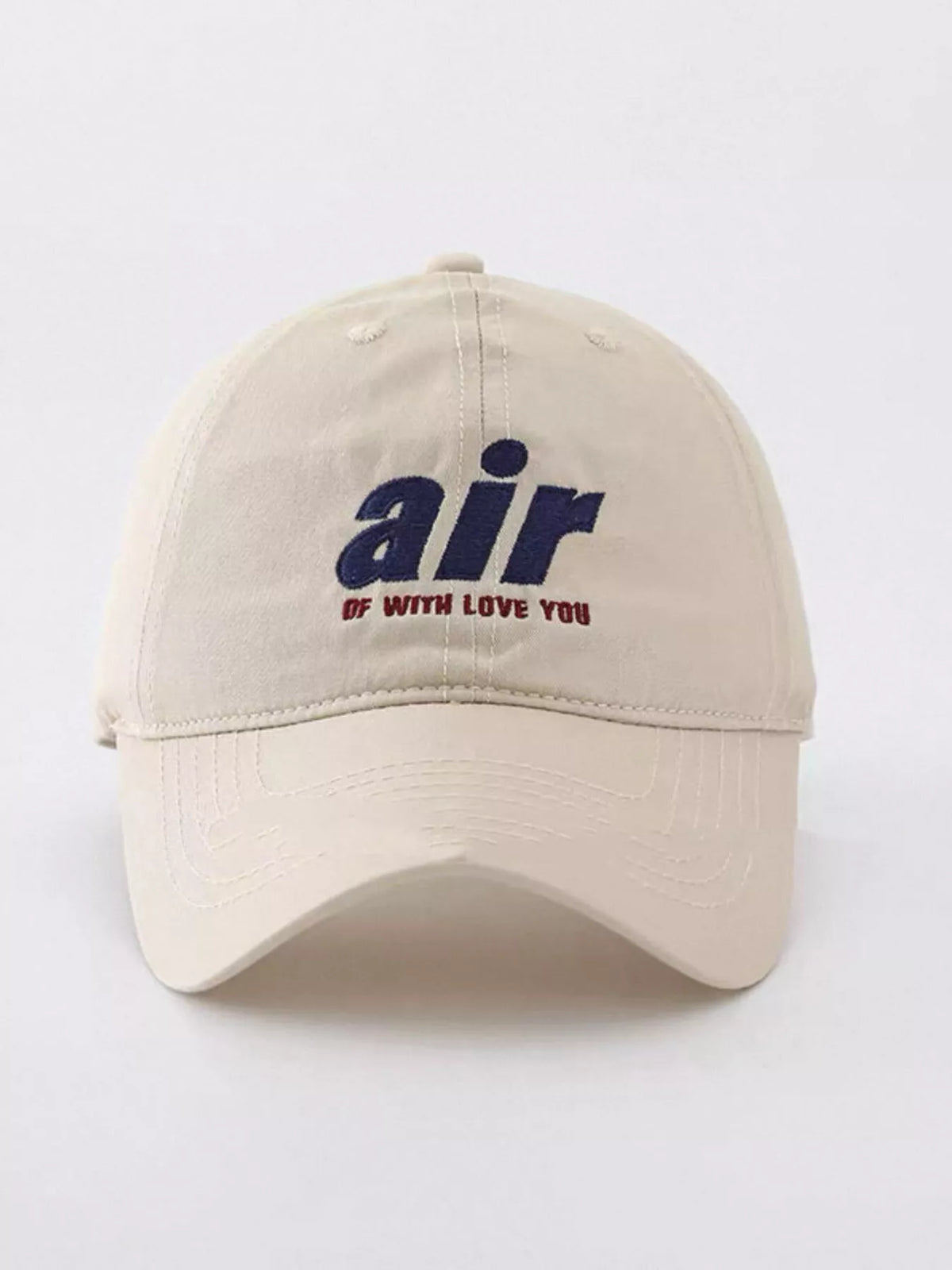 Cotton letter cap shown from the side