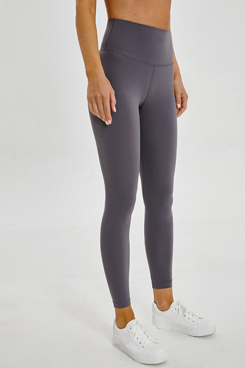 seamless wide band sports leggings full length view