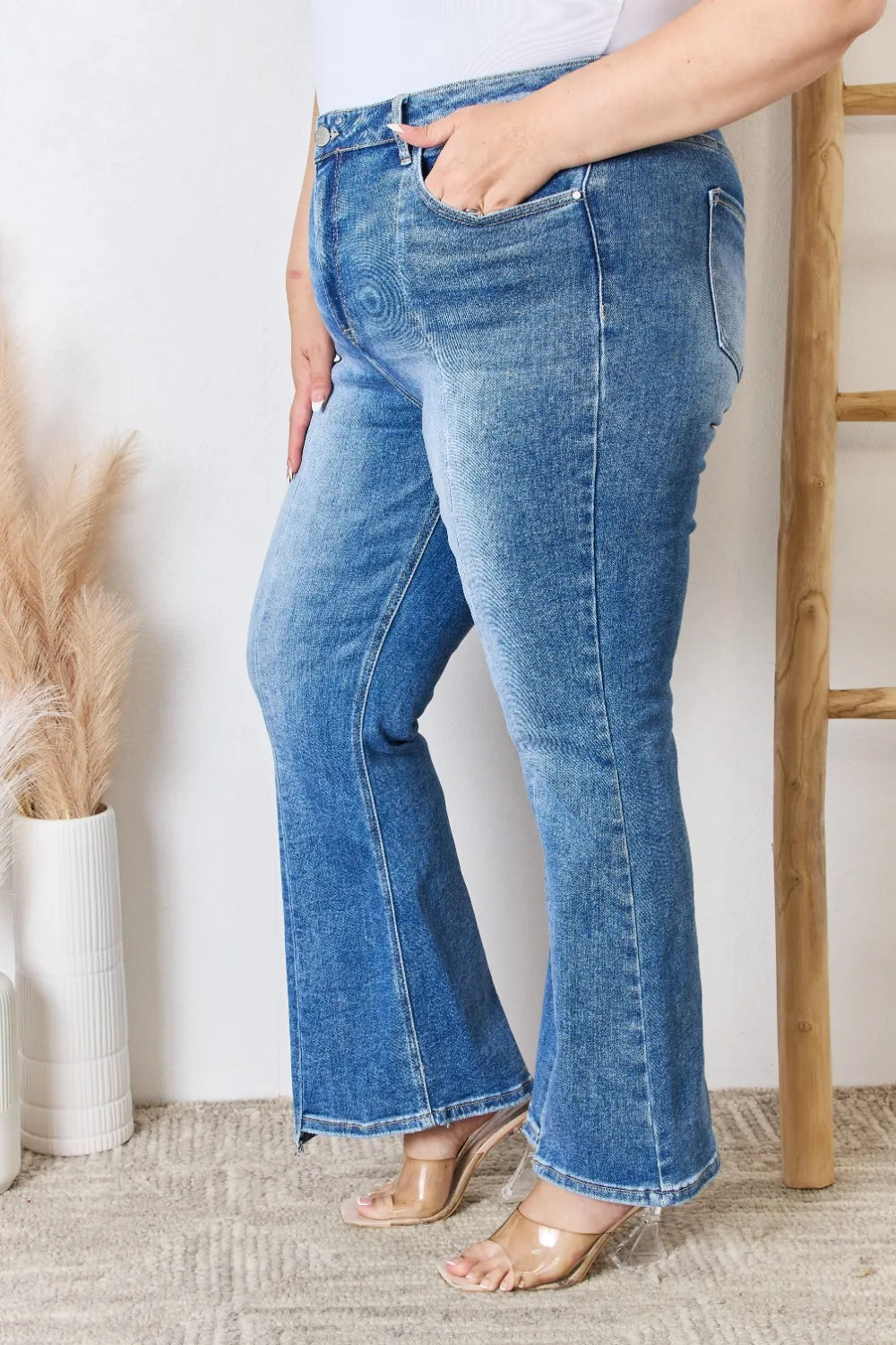 RISEN ankle flare jeans styled outfit