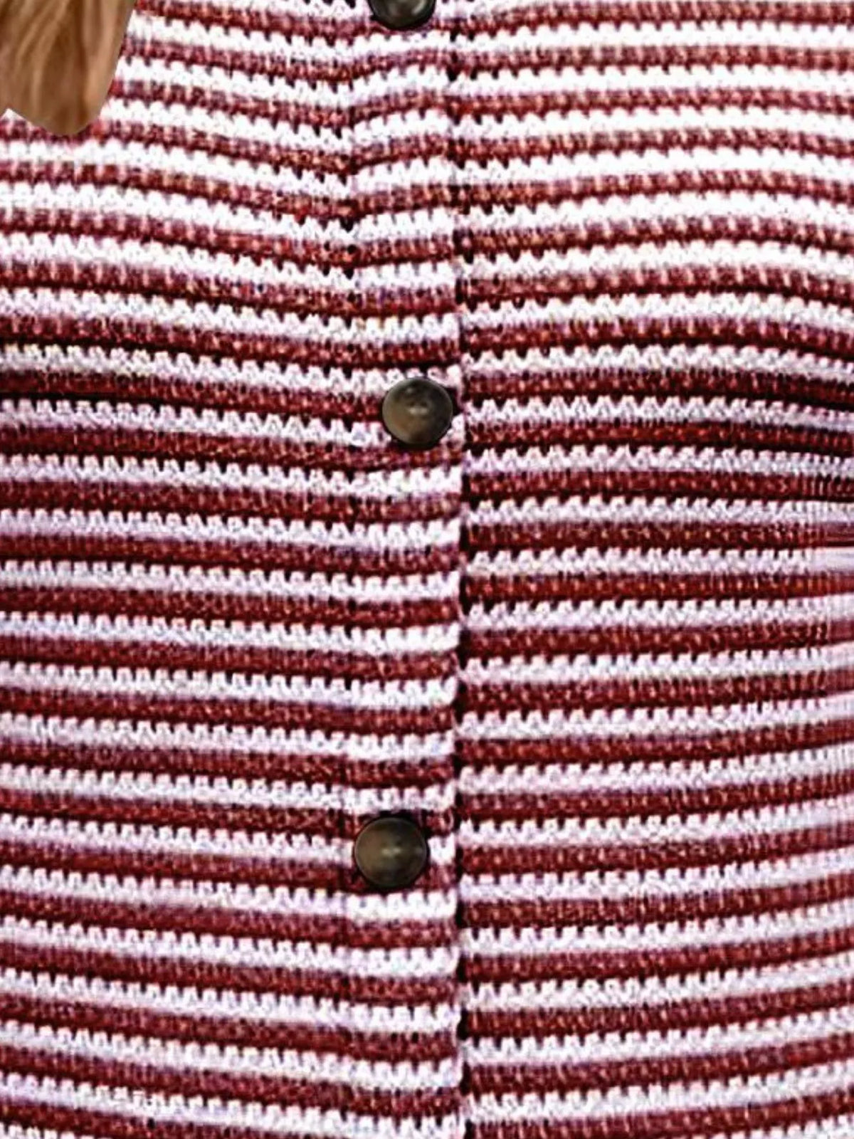 Ribbed striped tank top angled front view