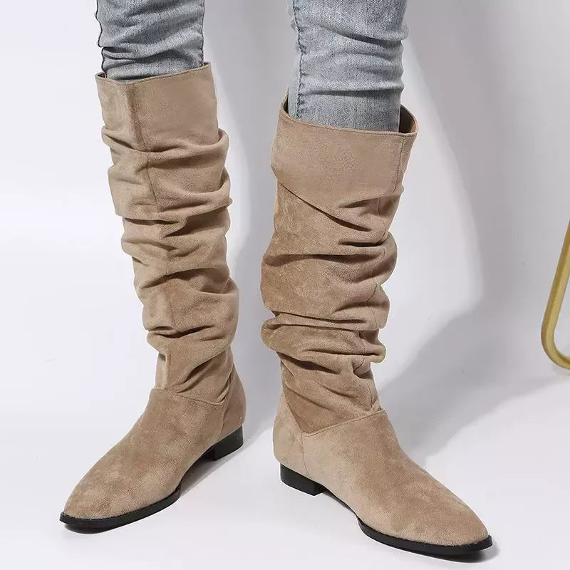 slouchy knee high boots sole view