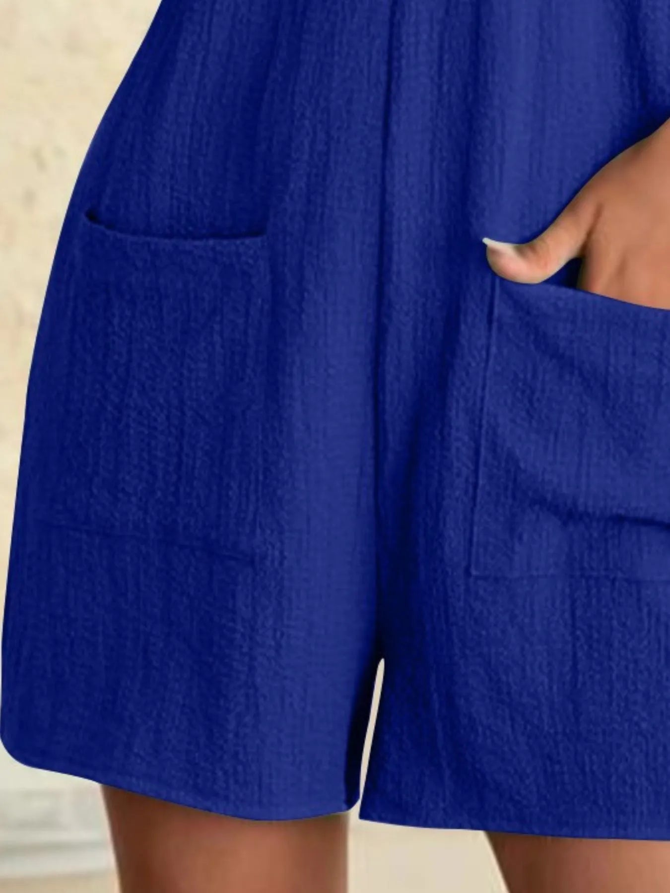 Full Size Knot Strap Romper with Pockets Plus Size - Fashorio