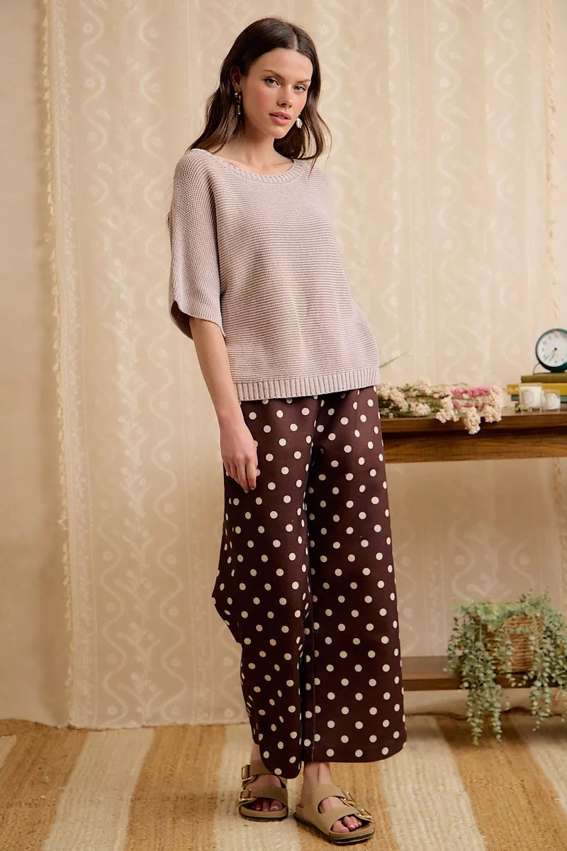 Short Dolman Sleeve Washed Knit Top, view 9