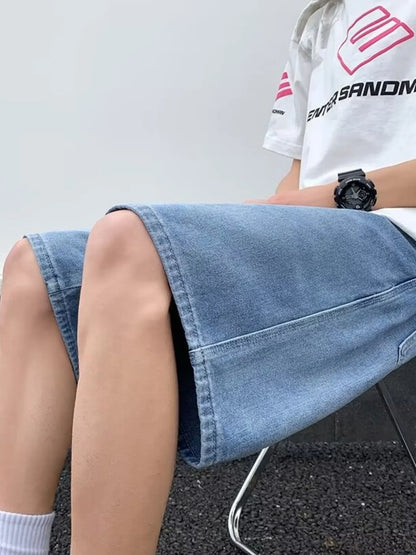 Men's Full Size Relaxed Fit Denim Shorts Plus Size - Fashorio