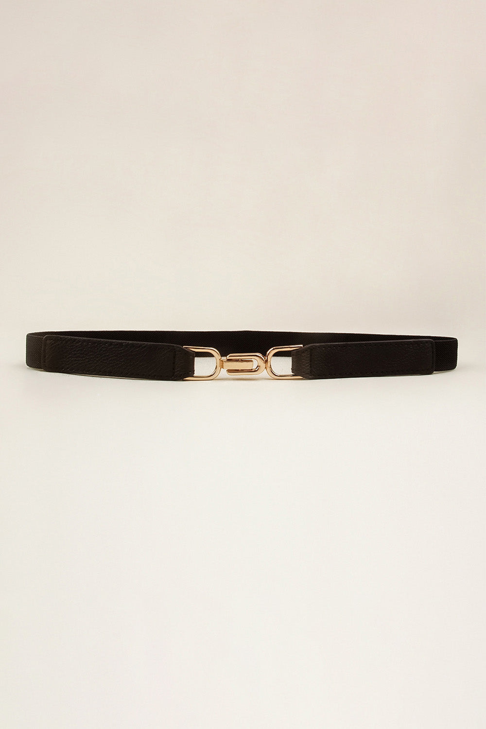 Alloy Buckle Elastic Belt Black One Size - Fashorio