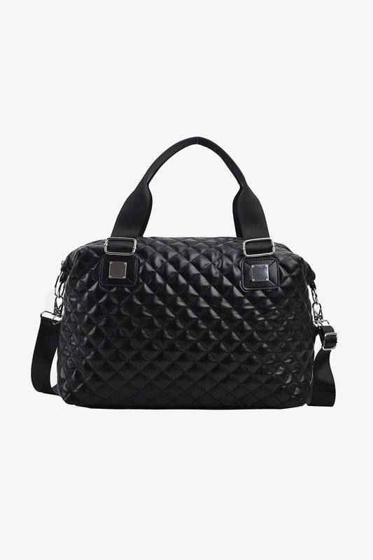 PU Leather Handbag Black One Size - Fashorio