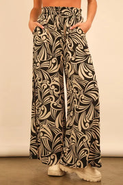 VERY J Full Size Printed Wide Leg Pants Plus Size - Fashorio