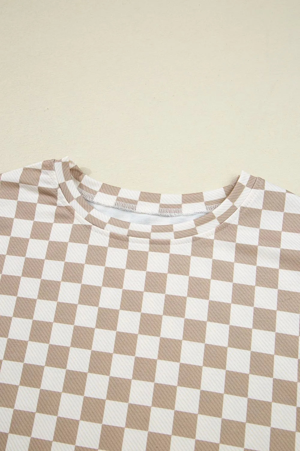 Checkered Long Sleeve Top and Skirt Two Piece Set view 8