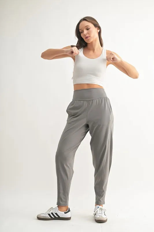 MONO B Flowbarrel High Waist Active Pants - Fashorio