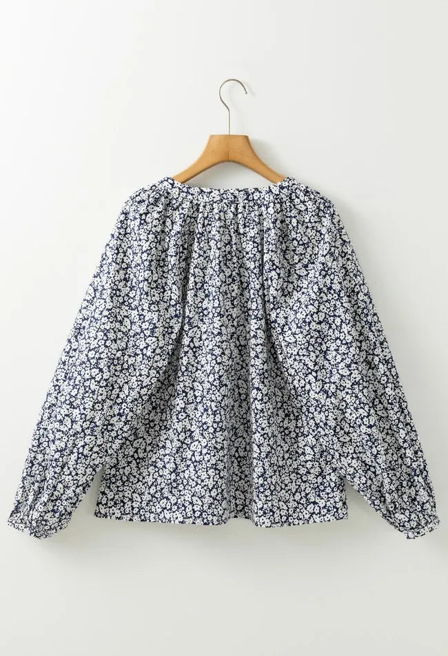 Floral print blouse back view