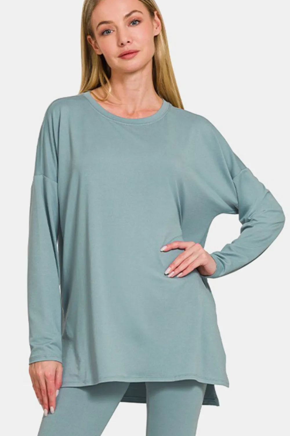 Brushed Microfiber Top and Leggings Lounge Set side view