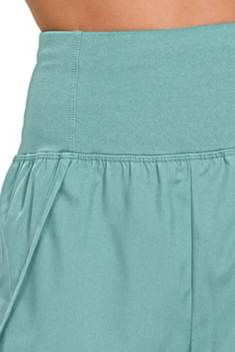 Zenana High Waisted Zippered Back Pocket Running Shorts - Fashorio