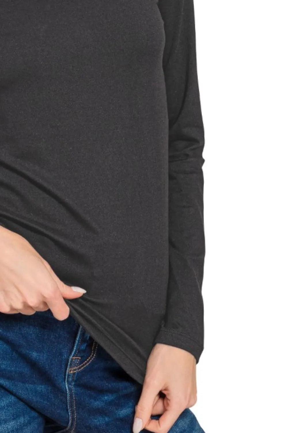 Zenana Brushed Microfiber Long Sleeve V-neck Tee - Fashorio