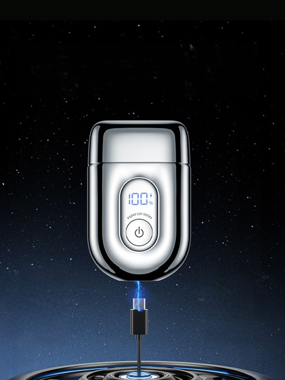 Mini electric shaver in hand