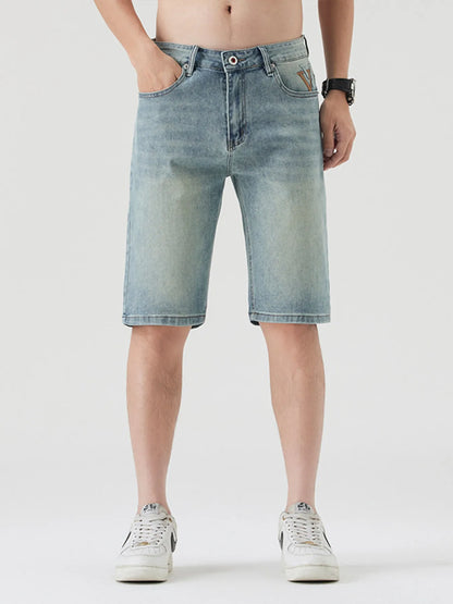 Men's Pocketed Wash Casual Denim Shorts - Fashorio
