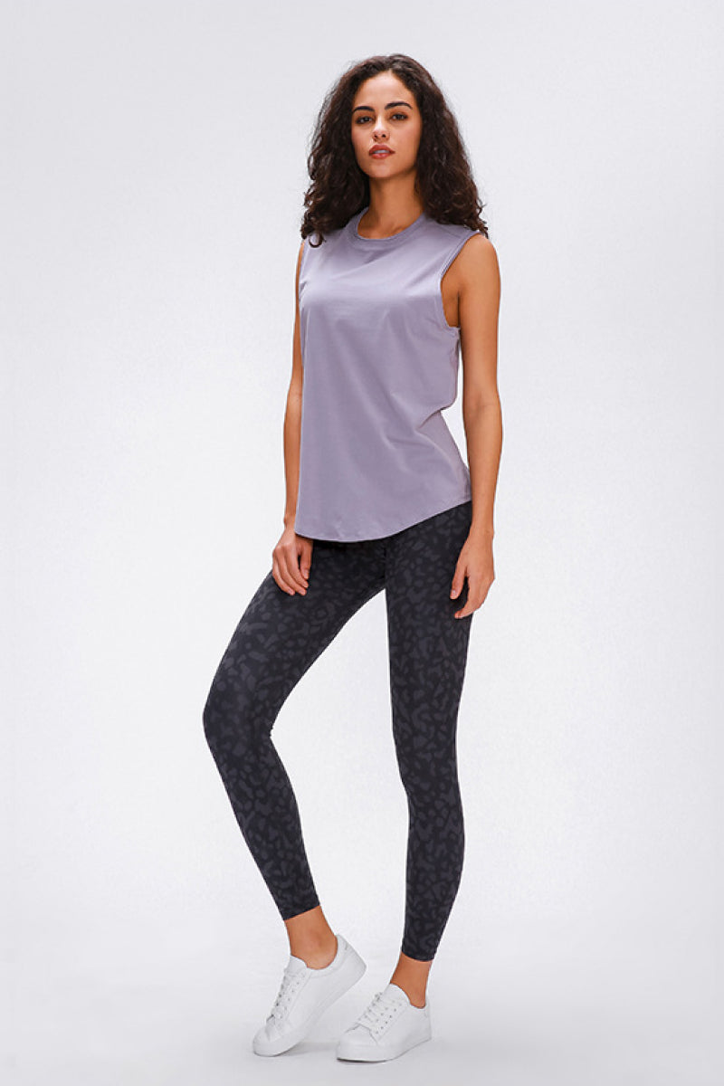 seamless wide band sports leggings side view