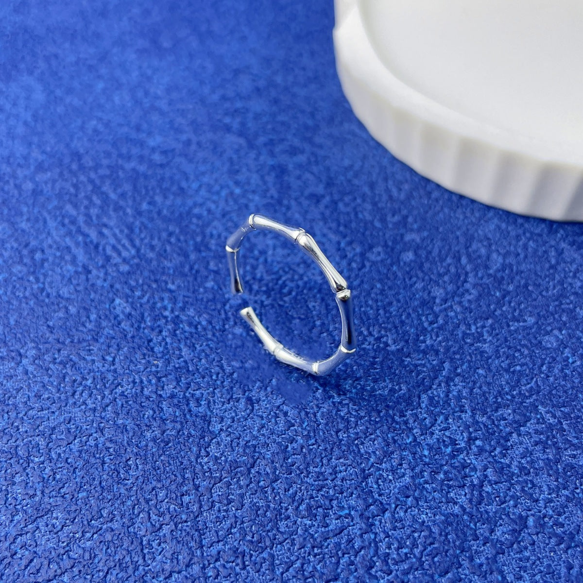Sterling silver branch ring side profile view