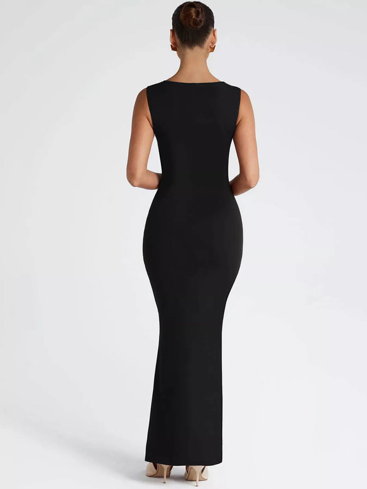 Back view of the Sable square neck dress