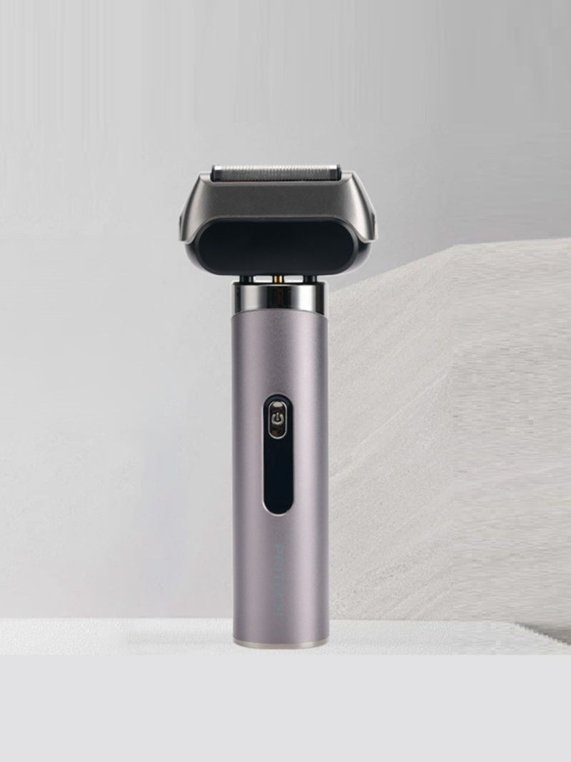 Gray portable foil shaver front view