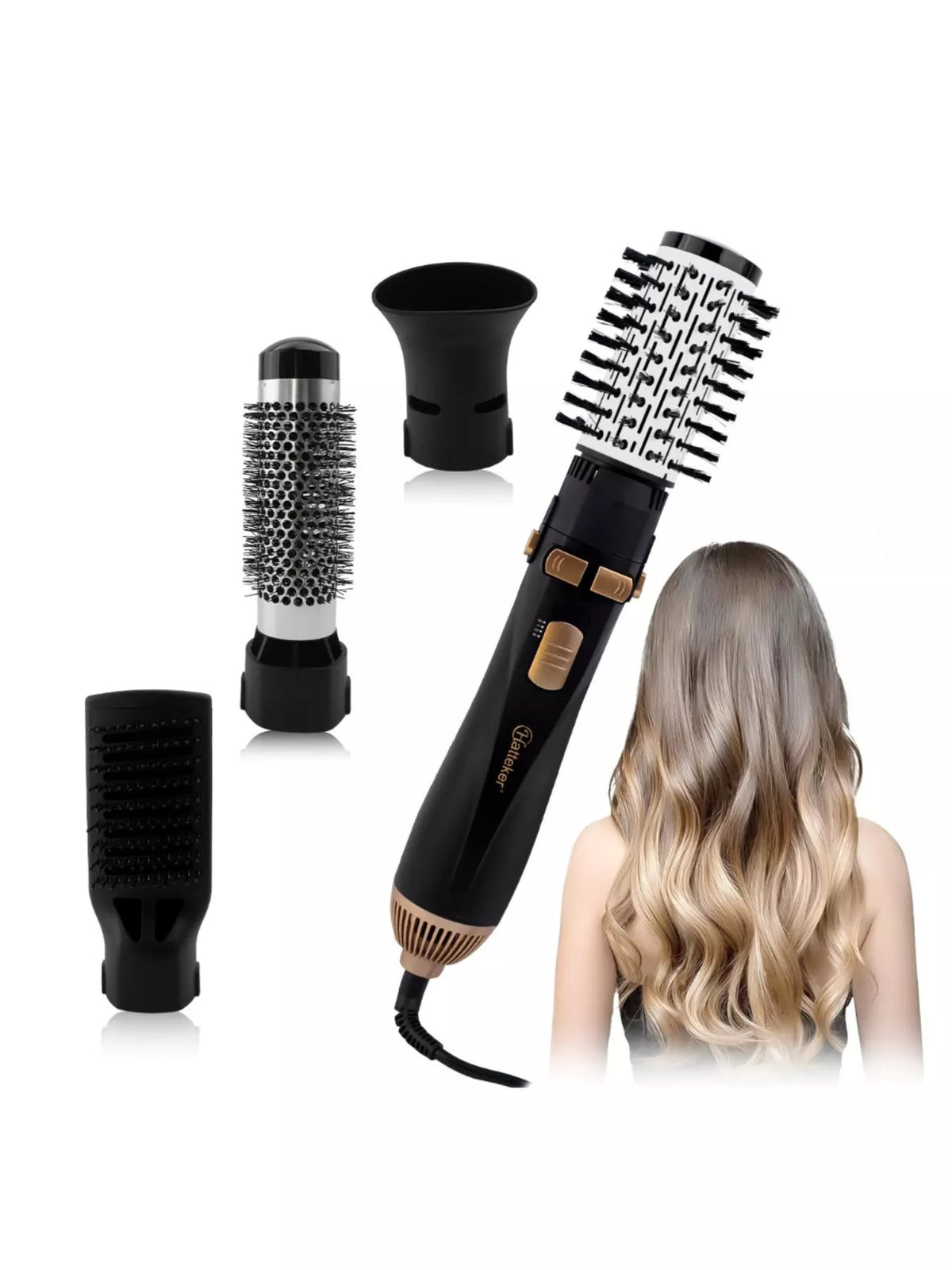 Black gold 4 in 1 hair dryer kit with attachments
