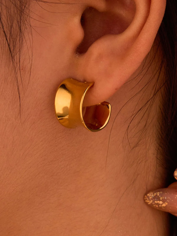 18K Gold-Plated Stainless Steel Geometric Earrings TypeA One Size - Fashorio