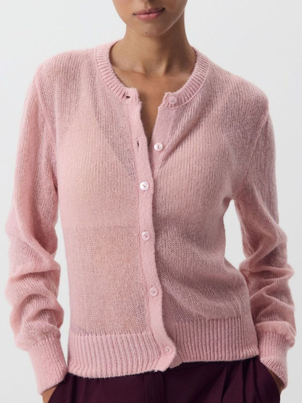Long sleeve cardigan ivory tone