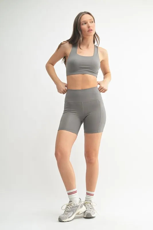 Mono B Venice Cloud sculpt biker shorts side view