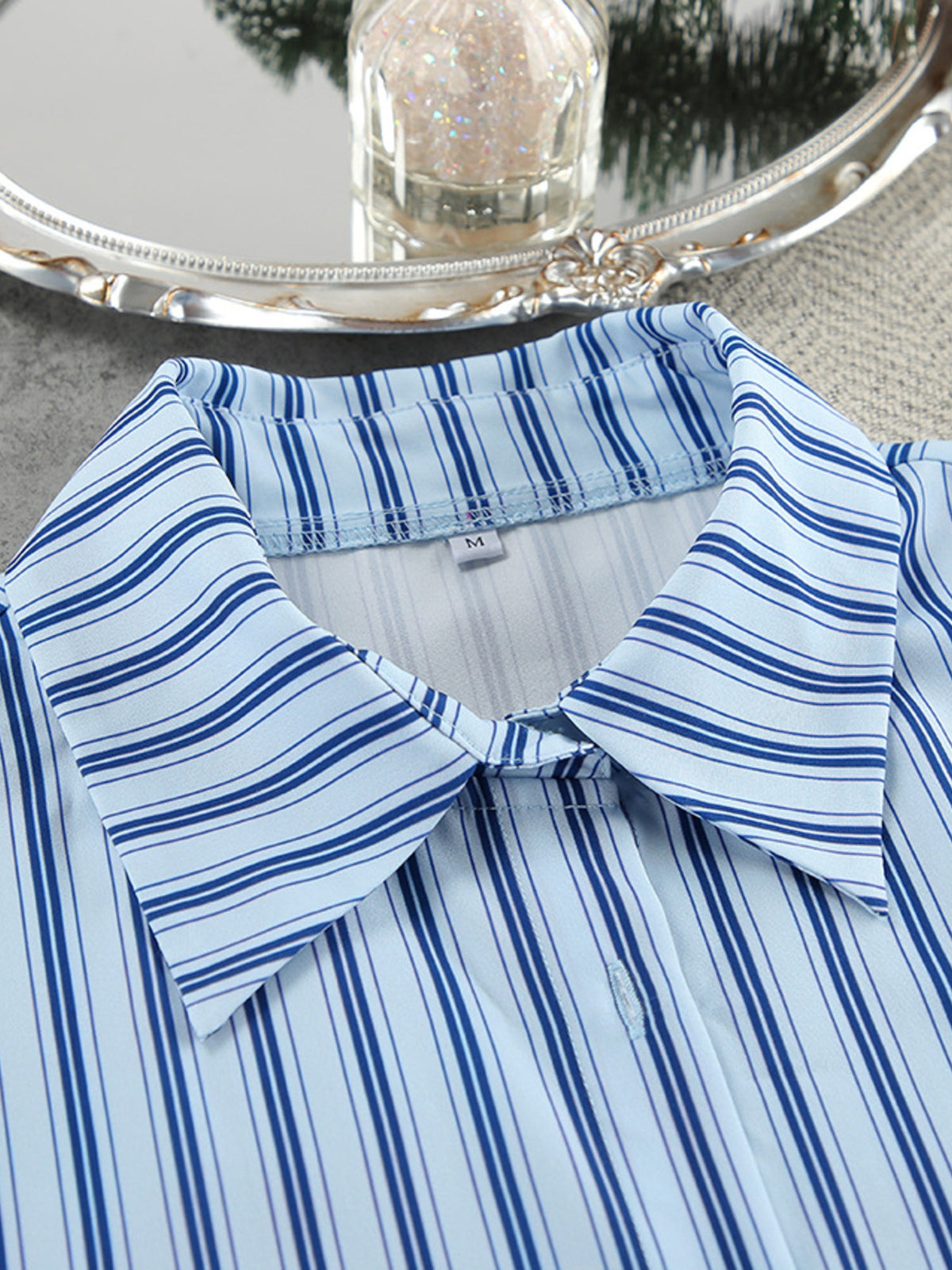 Striped Cami Shirt and Pants Lounge Set, view 12