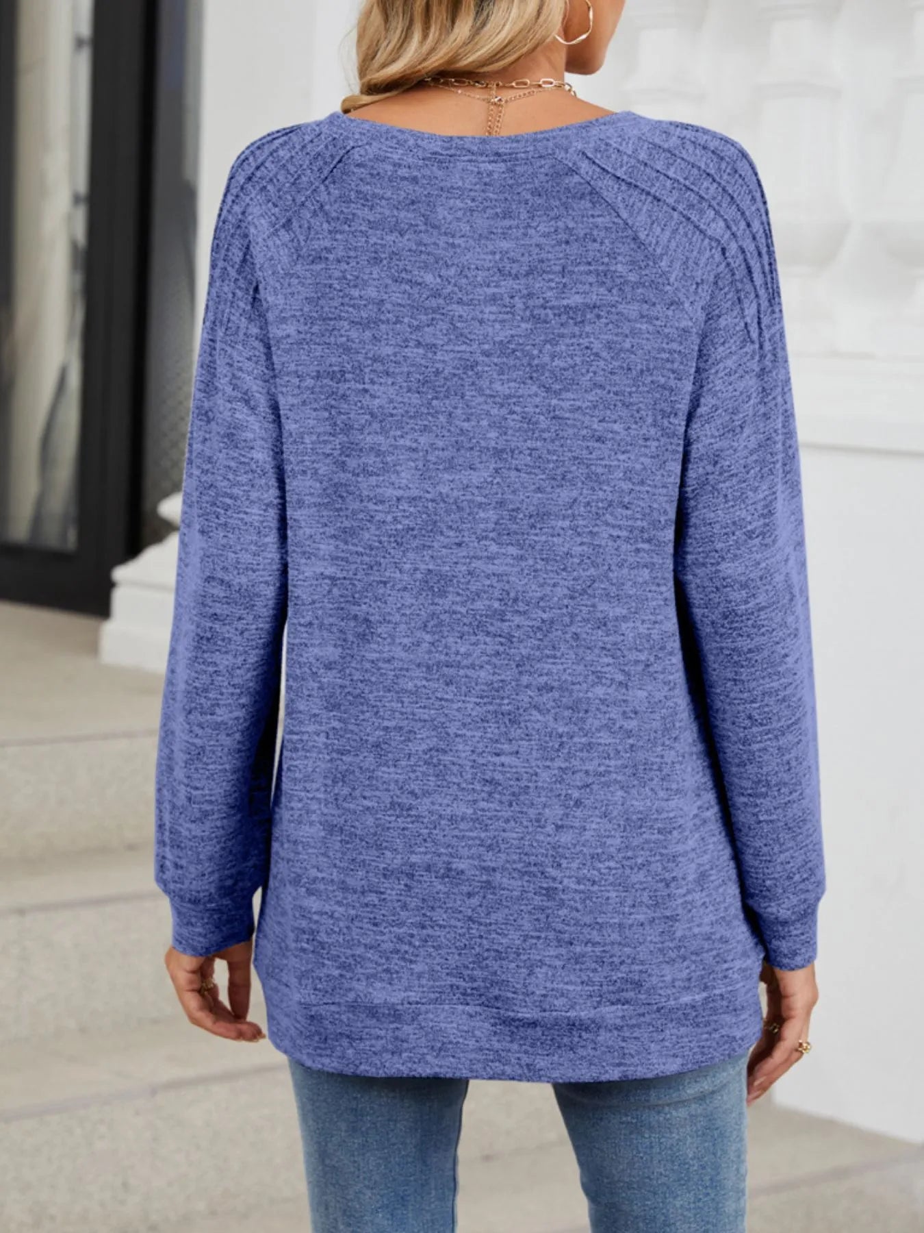 Round Neck Long Sleeve T-Shirt - Fashorio