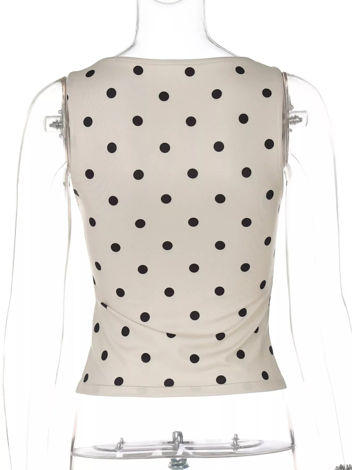 Side profile of the fitted ruched tank top