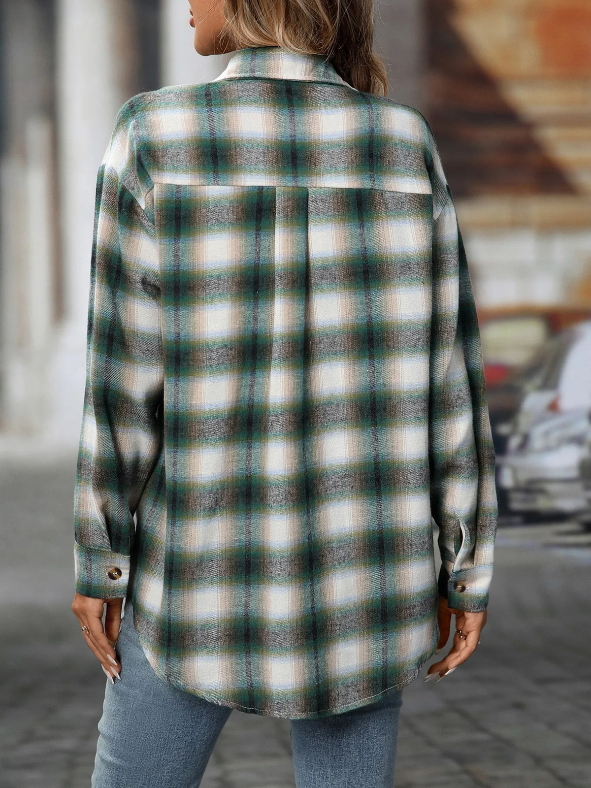 Oversized Plaid Button Up Shirt, view 10